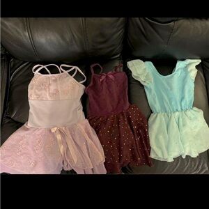 Set of 3 dance leotards